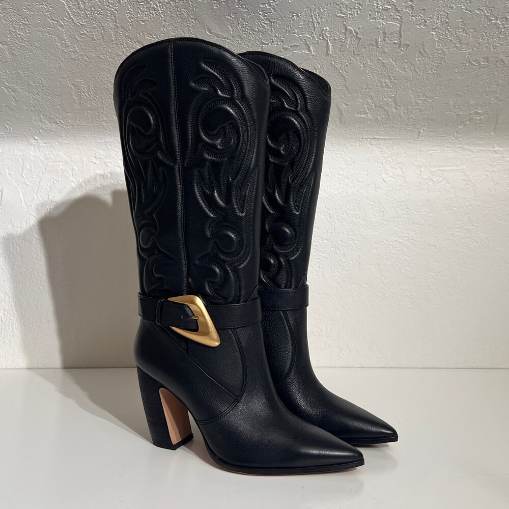 Western Vince Camuto Boots NEW | Chic Black Leather Fashion Classic